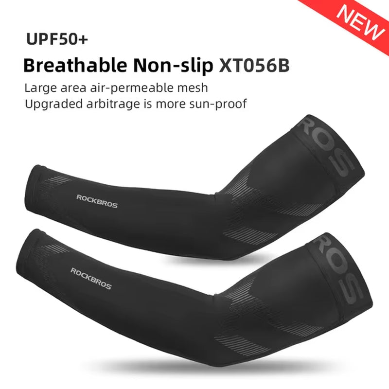 Ice Fabric Cycling Arm Sleeve Warmers Basketball Sleeve Running Arm Sleeve Bicycle Arm Warmers Camping Summer Sports